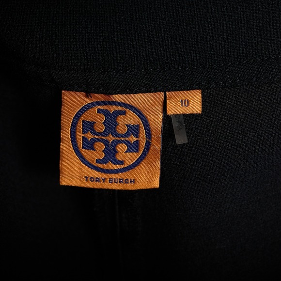 Tory Burch Dress Pants Black Wool Blend Ankle Pants Side Zip Size 10 - Picture 3 of 12